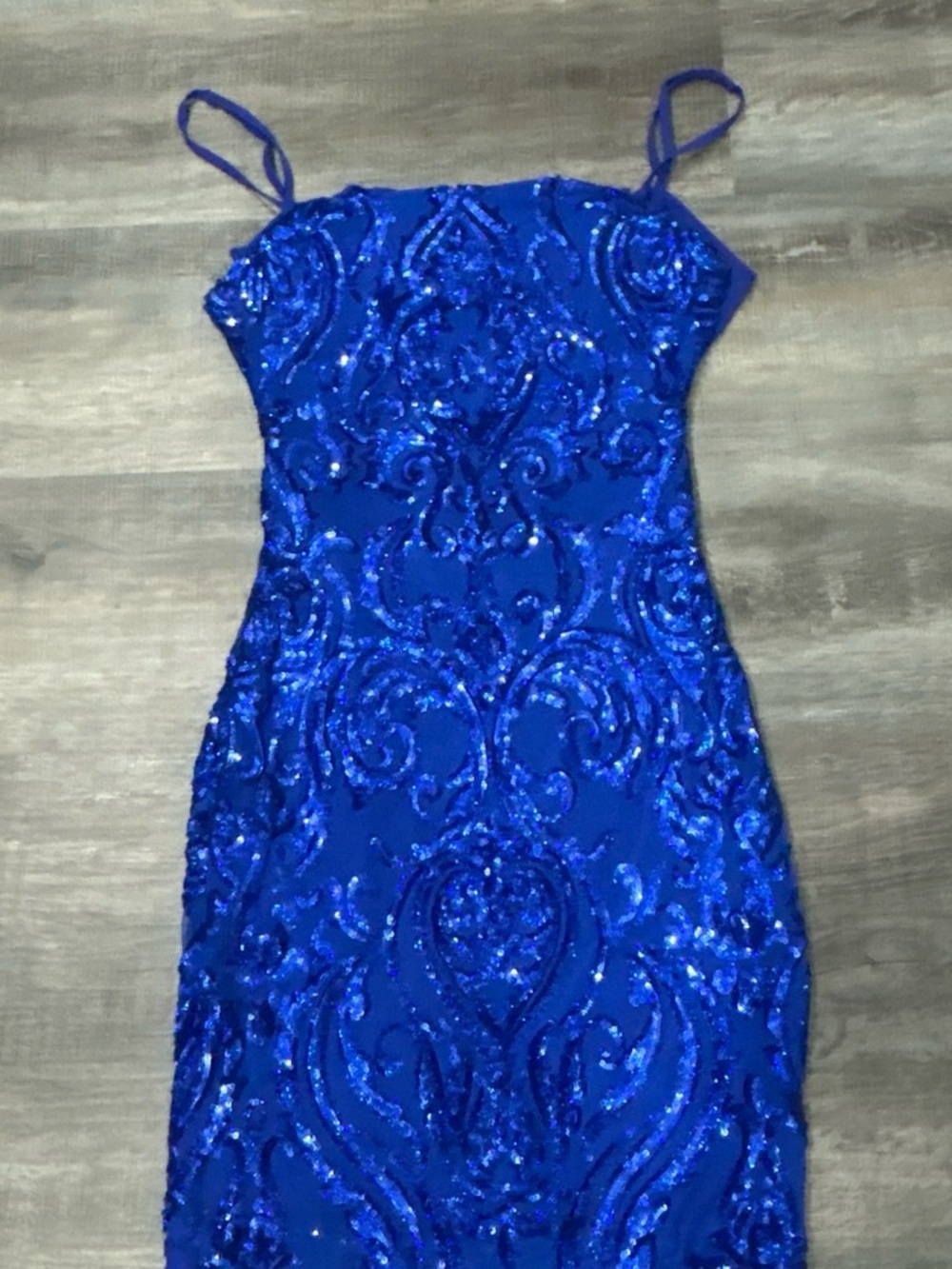 B Darlin Royal Blue Sequin Hoco Dress